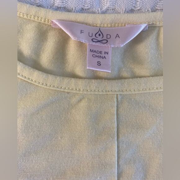 Ombré Yellow White Gray Chevron Soft Tank Top Sz S - Picture 6 of 7